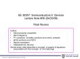 EE 30357: Semiconductors II: Devices Lecture Note PowerPoint PPT Presentation