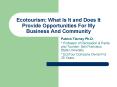 Ecotourism: What Is It and Does It Provide Opportunities For My Business And Community PowerPoint PPT Presentation