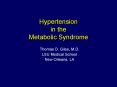 Hypertension in the  Metabolic Syndrome PowerPoint PPT Presentation