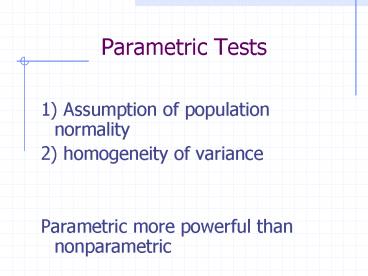 Parametric Tests