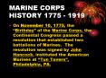 MARINE CORPS HISTORY 1775 1919 PowerPoint PPT Presentation