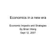 Economics in a new era PowerPoint PPT Presentation