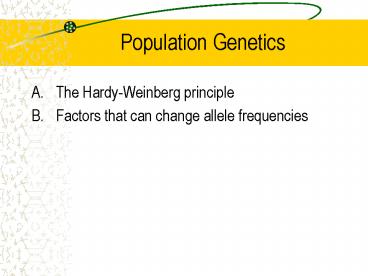 Population Genetics