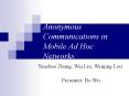 Anonymous Communications in Mobile Ad Hoc Networks PowerPoint PPT Presentation