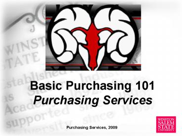 Basic Purchasing 101