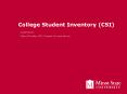 College Student Inventory (CSI) PowerPoint PPT Presentation