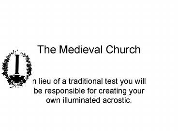 The Medieval Church