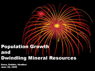 Dwindling Mineral Resources