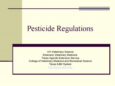 Pesticide Regulations
