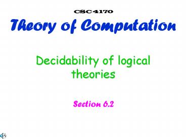 Decidability of logical theories