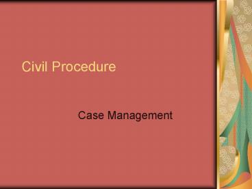 Civil Procedure