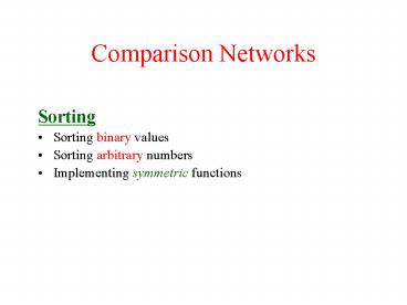 Comparison Networks
