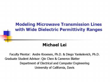 Modeling Microwave Transmission Lines with Wide Dielectric Permittivity Ranges
