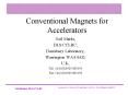 Conventional Magnets for Accelerators PowerPoint PPT Presentation