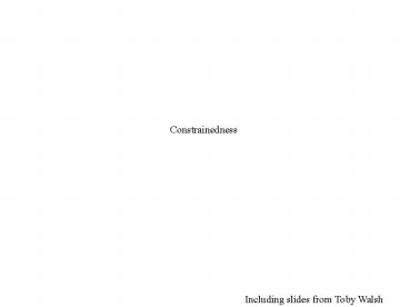 Constraints and Search