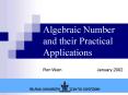 Algebraic Number and their Practical Applications PowerPoint PPT Presentation