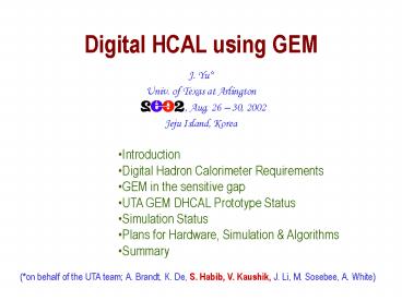 Digital HCAL using GEM