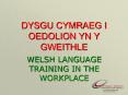 DYSGU CYMRAEG I OEDOLION YN Y GWEITHLE PowerPoint PPT Presentation