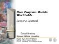 User Program Models Worldwide PowerPoint PPT Presentation