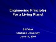 Engineering Principles For a Living Planet