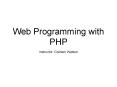 Web Programming with PHP PowerPoint PPT Presentation