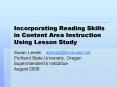 Incorporating Reading Skills in Content Area Instruction Using Lesson Study PowerPoint PPT Presentation