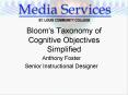 Bloom's Taxonomy of Cognitive Objectives Simplified PowerPoint PPT Presentation