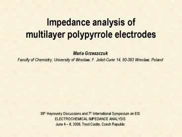 Impedance analysis of multilayer polypyrrole electrodes