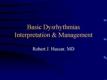 Basic Dysrhythmias Interpretation