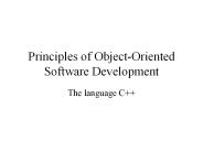 Principles of Object-Oriented Software Development