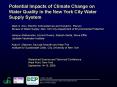 Potential Impacts of Climate Change on Water Quality in the New York City Water Supply System PowerPoint PPT Presentation