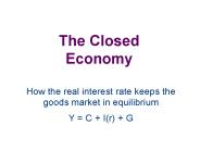 The Closed Economy