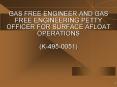 GAS FREE ENGINEER AND GAS FREE ENGINEERING PETTY OFFICER FOR SURFACE AFLOAT OPERATIONS K4950051 PowerPoint PPT Presentation