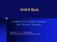 Unit 9 Quiz PowerPoint PPT Presentation