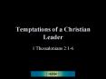 Temptations of a Christian Leader PowerPoint PPT Presentation