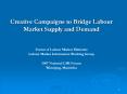 Creative Campaigns to Bridge Labour Market Supply and Demand PowerPoint PPT Presentation