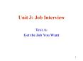 Unit 3: Job Interview PowerPoint PPT Presentation