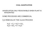 COAL GASIFICATION