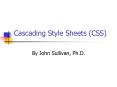 Cascading Style Sheets (CSS) PowerPoint PPT Presentation