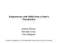 Experiences with UIMA from a User PowerPoint PPT Presentation
