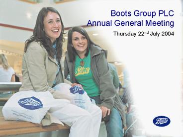 Boots Group PLC Annual General Meeting