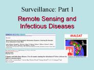 Remote Sensing and Infectious Diseases