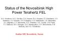 Status of the Novosibirsk High Power Terahertz FEL PowerPoint PPT Presentation