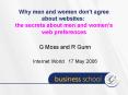 Why men and women don't agree about websites: the secrets about men and women's web preferences PowerPoint PPT Presentation
