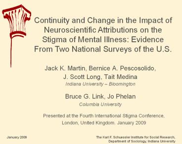 Jack K. Martin, Bernice A. Pescosolido,