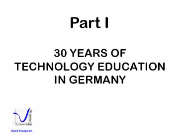 30 YEARS OF TECHNOLOGY EDUCATION IN GERMANY