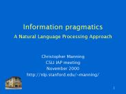 Information pragmatics A Natural Language Processing Approach