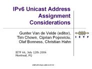 IPv6 Unicast Address Assignment Considerations
