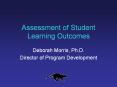 Assessment of Student Learning Outcomes PowerPoint PPT Presentation