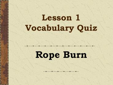 PPT – Lesson 1 Vocabulary Quiz PowerPoint presentation | free to view ...